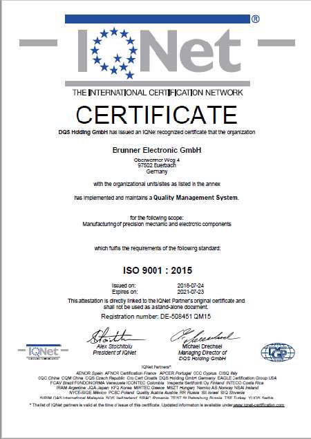 Brunner IQnet ISO9001
